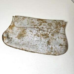 Miss Albright Specialty Leather Clutch Cowhide Suede Flap Western Anthropologie